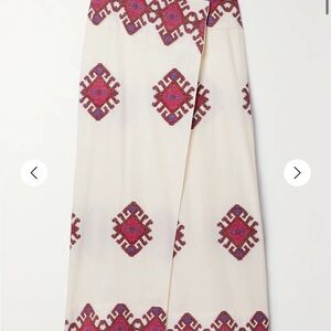 Johanna Ortiz embroidered wrap midi Skirt